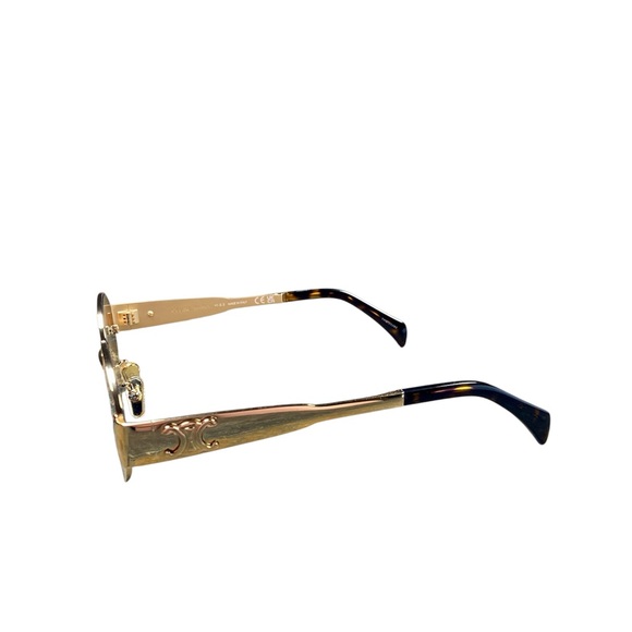 Celine TRIOMPHE METAL 01 SUNGLASSES IN METAL Gold/Green CL40235U - Picture 7 of 7